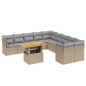 vidaXL 11-tlg. Garten-Sofagarnitur mit Kissen Beige Poly Rattan vidaXL 11-tlg. Garten-Sofagarnitur mit Kissen Beige Poly Rattan