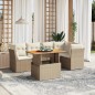 vidaXL 5-tlg. Garten-Sofagarnitur mit Kissen Beige Poly Rattan vidaXL 5-tlg. Garten-Sofagarnitur mit Kissen Beige Poly Rattan