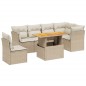 vidaXL 7-tlg. Garten-Sofagarnitur mit Kissen Beige Poly Rattan vidaXL 7-tlg. Garten-Sofagarnitur mit Kissen Beige Poly Rattan