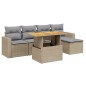 vidaXL 6-tlg. Garten-Sofagarnitur mit Kissen Beige Poly Rattan vidaXL 6-tlg. Garten-Sofagarnitur mit Kissen Beige Poly Rattan