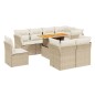 vidaXL 9-tlg. Garten-Sofagarnitur mit Kissen Beige Poly Rattan vidaXL 9-tlg. Garten-Sofagarnitur mit Kissen Beige Poly Rattan