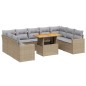 vidaXL 10-tlg. Garten-Sofagarnitur mit Kissen Beige Poly Rattan vidaXL 10-tlg. Garten-Sofagarnitur mit Kissen Beige Poly Rattan