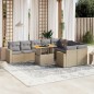 vidaXL 10-tlg. Garten-Sofagarnitur mit Kissen Beige Poly Rattan vidaXL 10-tlg. Garten-Sofagarnitur mit Kissen Beige Poly Rattan