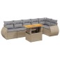 vidaXL 7-tlg. Garten-Sofagarnitur mit Kissen Beige Poly Rattan vidaXL 7-tlg. Garten-Sofagarnitur mit Kissen Beige Poly Rattan