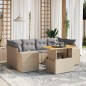 vidaXL 7-tlg. Garten-Sofagarnitur mit Kissen Beige Poly Rattan vidaXL 7-tlg. Garten-Sofagarnitur mit Kissen Beige Poly Rattan