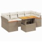 vidaXL 7-tlg. Garten-Sofagarnitur mit Kissen Beige Poly Rattan vidaXL 7-tlg. Garten-Sofagarnitur mit Kissen Beige Poly Rattan