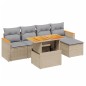 vidaXL 6-tlg. Garten-Sofagarnitur mit Kissen Beige Poly Rattan vidaXL 6-tlg. Garten-Sofagarnitur mit Kissen Beige Poly Rattan