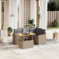 vidaXL 5-tlg. Garten-Sofagarnitur mit Kissen Beige Poly Rattan vidaXL 5-tlg. Garten-Sofagarnitur mit Kissen Beige Poly Rattan