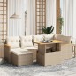 vidaXL 7-tlg. Garten-Sofagarnitur mit Kissen Beige Poly Rattan vidaXL 7-tlg. Garten-Sofagarnitur mit Kissen Beige Poly Rattan