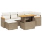 vidaXL 7-tlg. Garten-Sofagarnitur mit Kissen Beige Poly Rattan vidaXL 7-tlg. Garten-Sofagarnitur mit Kissen Beige Poly Rattan