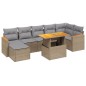 vidaXL 8-tlg. Garten-Sofagarnitur mit Kissen Beige Poly Rattan vidaXL 8-tlg. Garten-Sofagarnitur mit Kissen Beige Poly Rattan