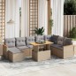 vidaXL 9-tlg. Garten-Sofagarnitur mit Kissen Beige Poly Rattan vidaXL 9-tlg. Garten-Sofagarnitur mit Kissen Beige Poly Rattan