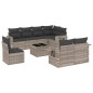 vidaXL 9-tlg. Garten-Sofagarnitur mit Kissen Hellgrau Poly Rattan vidaXL 9-tlg. Garten-Sofagarnitur mit Kissen Hellgrau Poly Rattan