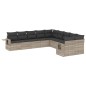 vidaXL 10-tlg. Garten-Sofagarnitur mit Kissen Hellgrau Poly Rattan vidaXL 10-tlg. Garten-Sofagarnitur mit Kissen Hellgrau Poly Rattan