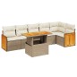vidaXL 7-tlg. Garten-Sofagarnitur mit Kissen Beige Poly Rattan vidaXL 7-tlg. Garten-Sofagarnitur mit Kissen Beige Poly Rattan