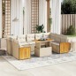 vidaXL 10-tlg. Garten-Sofagarnitur mit Kissen Beige Poly Rattan vidaXL 10-tlg. Garten-Sofagarnitur mit Kissen Beige Poly Rattan