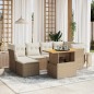 vidaXL 7-tlg. Garten-Sofagarnitur mit Kissen Beige Poly Rattan vidaXL 7-tlg. Garten-Sofagarnitur mit Kissen Beige Poly Rattan