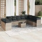 vidaXL 11-tlg. Garten-Sofagarnitur mit Kissen Hellgrau Poly Rattan vidaXL 11-tlg. Garten-Sofagarnitur mit Kissen Hellgrau Poly Rattan