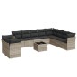 vidaXL 11-tlg. Garten-Sofagarnitur mit Kissen Hellgrau Poly Rattan vidaXL 11-tlg. Garten-Sofagarnitur mit Kissen Hellgrau Poly Rattan