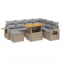 vidaXL 8-tlg. Garten-Sofagarnitur mit Kissen Beige Poly Rattan vidaXL 8-tlg. Garten-Sofagarnitur mit Kissen Beige Poly Rattan