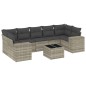 vidaXL 8-tlg. Garten-Sofagarnitur mit Kissen Hellgrau Poly Rattan vidaXL 8-tlg. Garten-Sofagarnitur mit Kissen Hellgrau Poly Rattan