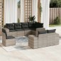 vidaXL 8-tlg. Garten-Sofagarnitur mit Kissen Hellgrau Poly Rattan vidaXL 8-tlg. Garten-Sofagarnitur mit Kissen Hellgrau Poly Rattan