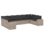 vidaXL 10-tlg. Garten-Sofagarnitur mit Kissen Hellgrau Poly Rattan vidaXL 10-tlg. Garten-Sofagarnitur mit Kissen Hellgrau Poly Rattan