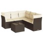 vidaXL 6-tlg. Garten-Sofagarnitur mit Kissen Braun Poly Rattan vidaXL 6-tlg. Garten-Sofagarnitur mit Kissen Braun Poly Rattan