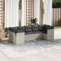vidaXL 7-tlg. Garten-Sofagarnitur mit Kissen Hellgrau Poly Rattan vidaXL 7-tlg. Garten-Sofagarnitur mit Kissen Hellgrau Poly Rattan