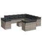 vidaXL 14-tlg. Garten-Sofagarnitur mit Kissen Hellgrau Poly Rattan vidaXL 14-tlg. Garten-Sofagarnitur mit Kissen Hellgrau Poly Rattan