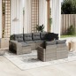 vidaXL 10-tlg. Garten-Sofagarnitur mit Kissen Hellgrau Poly Rattan vidaXL 10-tlg. Garten-Sofagarnitur mit Kissen Hellgrau Poly Rattan
