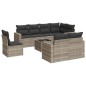 vidaXL 9-tlg. Garten-Sofagarnitur mit Kissen Hellgrau Poly Rattan vidaXL 9-tlg. Garten-Sofagarnitur mit Kissen Hellgrau Poly Rattan