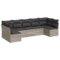 vidaXL 7-tlg. Garten-Sofagarnitur mit Kissen Hellgrau Poly Rattan vidaXL 7-tlg. Garten-Sofagarnitur mit Kissen Hellgrau Poly Rattan