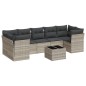 vidaXL 8-tlg. Garten-Sofagarnitur mit Kissen Hellgrau Poly Rattan vidaXL 8-tlg. Garten-Sofagarnitur mit Kissen Hellgrau Poly Rattan