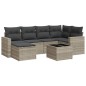 vidaXL 7-tlg. Garten-Sofagarnitur mit Kissen Hellgrau Poly Rattan vidaXL 7-tlg. Garten-Sofagarnitur mit Kissen Hellgrau Poly Rattan