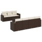 vidaXL 8-tlg. Garten-Sofagarnitur mit Kissen Braun Poly Rattan vidaXL 8-tlg. Garten-Sofagarnitur mit Kissen Braun Poly Rattan