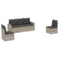 vidaXL 5-tlg. Garten-Sofagarnitur mit Kissen Hellgrau Poly Rattan vidaXL 5-tlg. Garten-Sofagarnitur mit Kissen Hellgrau Poly Rattan