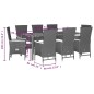 vidaXL 9-tlg. Garten-Essgruppe mit Kissen Schwarz Poly Rattan vidaXL 9-tlg. Garten-Essgruppe mit Kissen Schwarz Poly Rattan