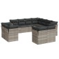 vidaXL 11-tlg. Garten-Sofagarnitur mit Kissen Hellgrau Poly Rattan vidaXL 11-tlg. Garten-Sofagarnitur mit Kissen Hellgrau Poly Rattan