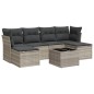 vidaXL 7-tlg. Garten-Sofagarnitur mit Kissen Hellgrau Poly Rattan vidaXL 7-tlg. Garten-Sofagarnitur mit Kissen Hellgrau Poly Rattan