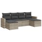 vidaXL 6-tlg. Garten-Sofagarnitur mit Kissen Hellgrau Poly Rattan vidaXL 6-tlg. Garten-Sofagarnitur mit Kissen Hellgrau Poly Rattan