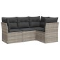 vidaXL 4-tlg. Garten-Sofagarnitur mit Kissen Hellgrau Poly Rattan vidaXL 4-tlg. Garten-Sofagarnitur mit Kissen Hellgrau Poly Rattan