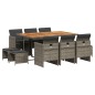 vidaXL 11-tlg. Garten-Essgruppe mit Kissen Grau Poly Rattan vidaXL 11-tlg. Garten-Essgruppe mit Kissen Grau Poly Rattan