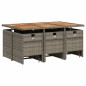vidaXL 11-tlg. Garten-Essgruppe mit Kissen Grau Poly Rattan vidaXL 11-tlg. Garten-Essgruppe mit Kissen Grau Poly Rattan