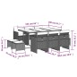 vidaXL 11-tlg. Garten-Essgruppe mit Kissen Grau Poly Rattan vidaXL 11-tlg. Garten-Essgruppe mit Kissen Grau Poly Rattan