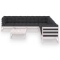 vidaXL 8-tlg. Garten-Lounge-Set mit Kissen Weiß Massivholz Kiefer vidaXL 8-tlg. Garten-Lounge-Set mit Kissen Weiß Massivholz Kiefer