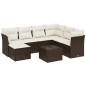 vidaXL 8-tlg. Garten-Sofagarnitur mit Kissen Braun Poly Rattan vidaXL 8-tlg. Garten-Sofagarnitur mit Kissen Braun Poly Rattan