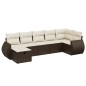 vidaXL 7-tlg. Garten-Sofagarnitur mit Kissen Braun Poly Rattan vidaXL 7-tlg. Garten-Sofagarnitur mit Kissen Braun Poly Rattan