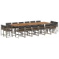 vidaXL 17-tlg. Garten-Essgruppe mit Kissen Grau Poly Rattan vidaXL 17-tlg. Garten-Essgruppe mit Kissen Grau Poly Rattan