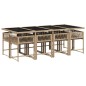 vidaXL 9-tlg. Garten-Essgruppe mit Kissen Beigemischung Poly Rattan vidaXL 9-tlg. Garten-Essgruppe mit Kissen Beigemischung Poly Rattan